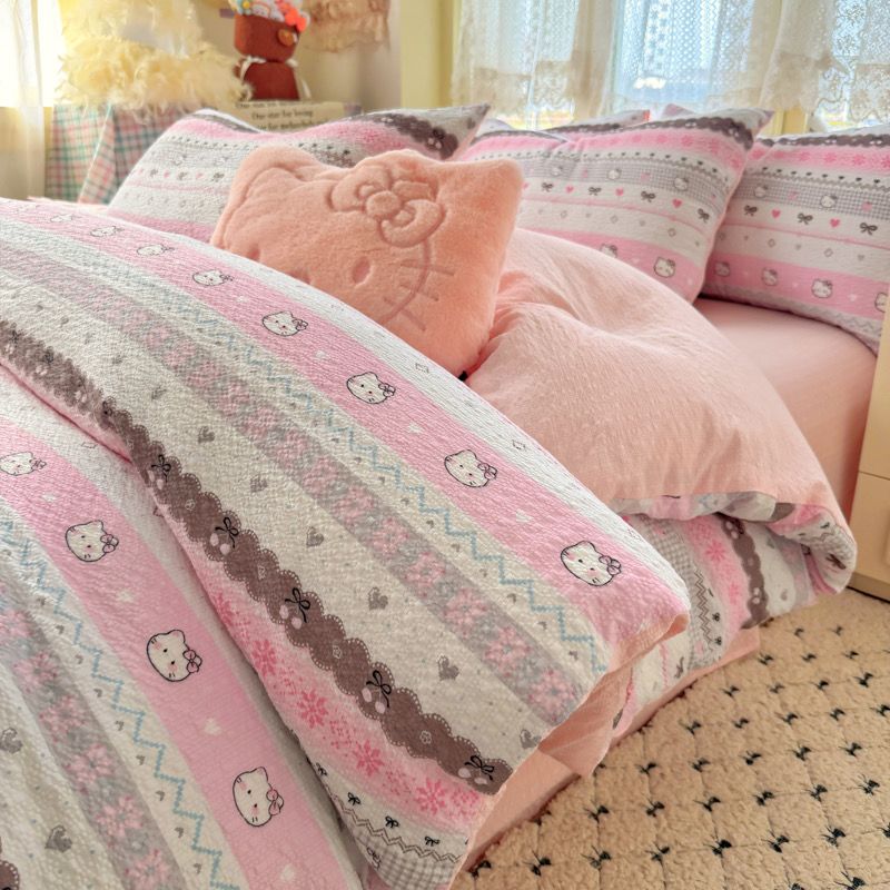 4Pcs PreCloud Linen | Set Đũi Xu Kem Style trẻ trung hiện đại | ID 4PCSPRECLOUD35