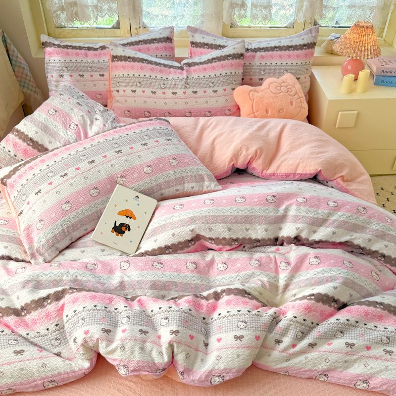 4Pcs PreCloud Linen | Set Đũi Xu Kem Style trẻ trung hiện đại | ID 4PCSPRECLOUD35