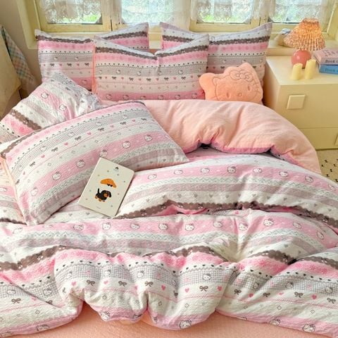 4Pcs PreCloud Linen | Set Đũi Xu Kem Style trẻ trung hiện đại | ID 4PCSPRECLOUD35