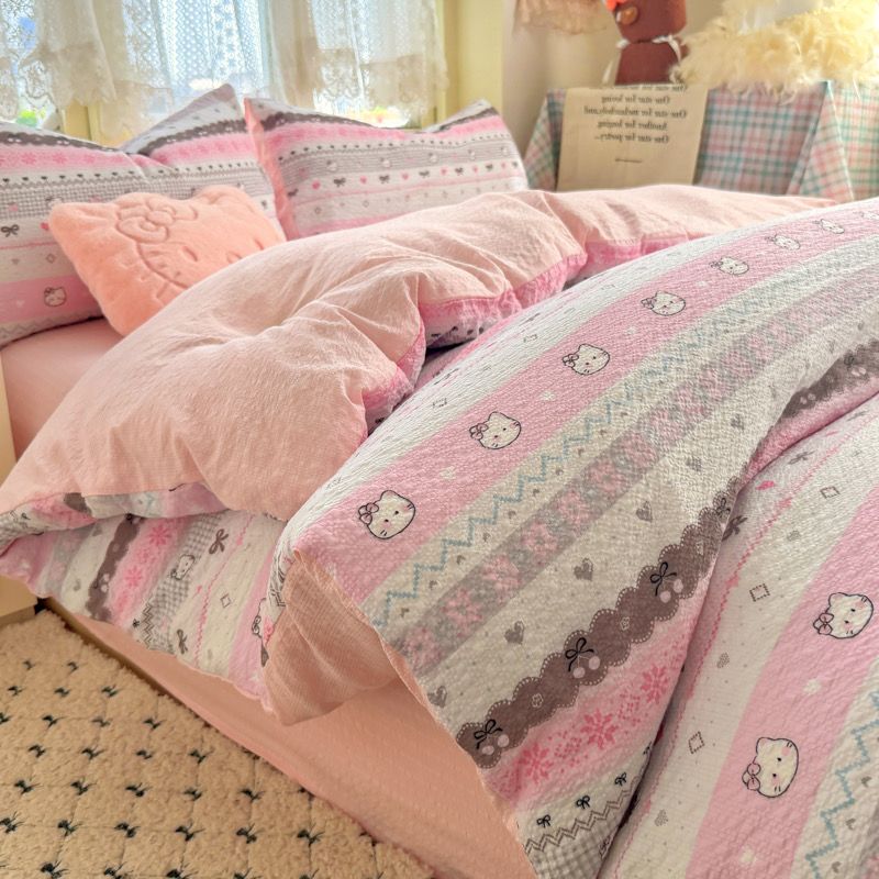 4Pcs PreCloud Linen | Set Đũi Xu Kem Style trẻ trung hiện đại | ID 4PCSPRECLOUD35