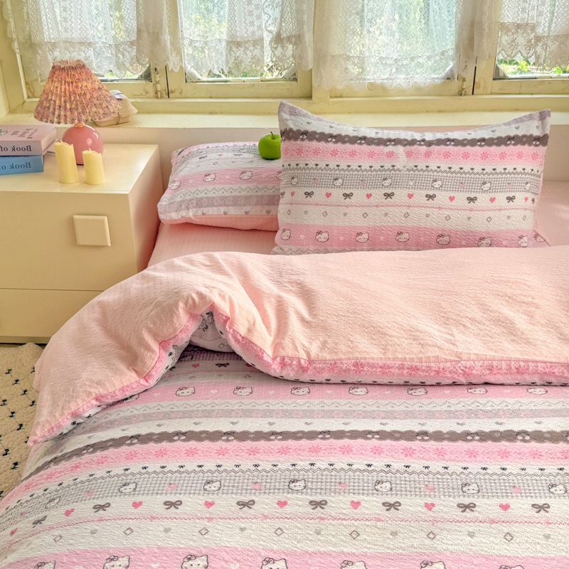 4Pcs PreCloud Linen | Set Đũi Xu Kem Style trẻ trung hiện đại | ID 4PCSPRECLOUD35