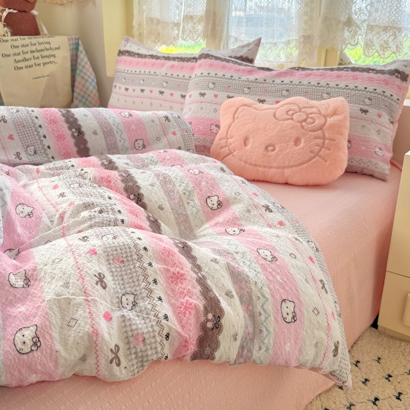 4Pcs PreCloud Linen | Set Đũi Xu Kem Style trẻ trung hiện đại | ID 4PCSPRECLOUD35
