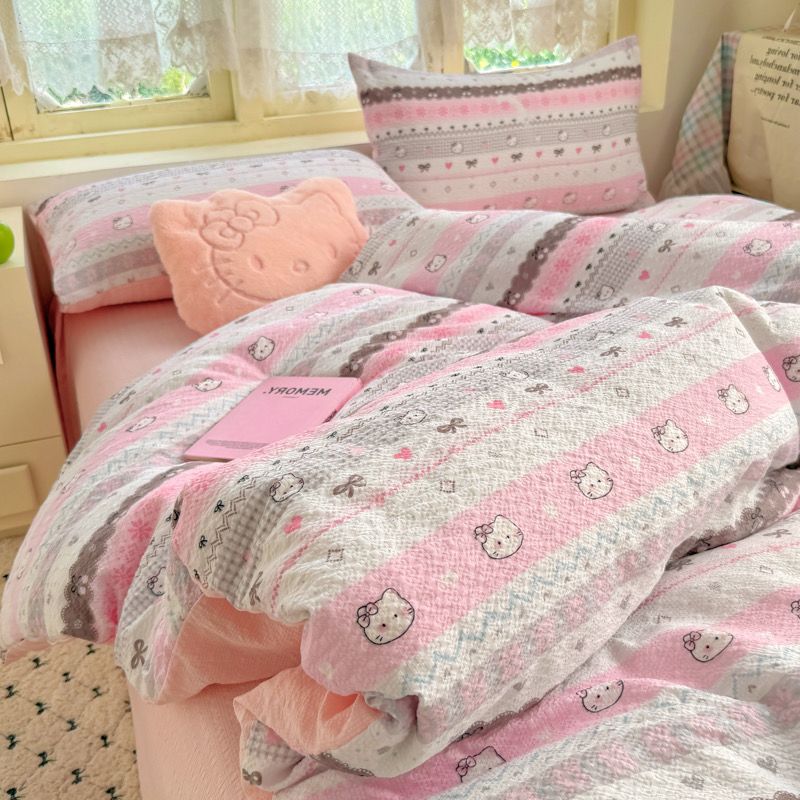 4Pcs PreCloud Linen | Set Đũi Xu Kem Style trẻ trung hiện đại | ID 4PCSPRECLOUD35