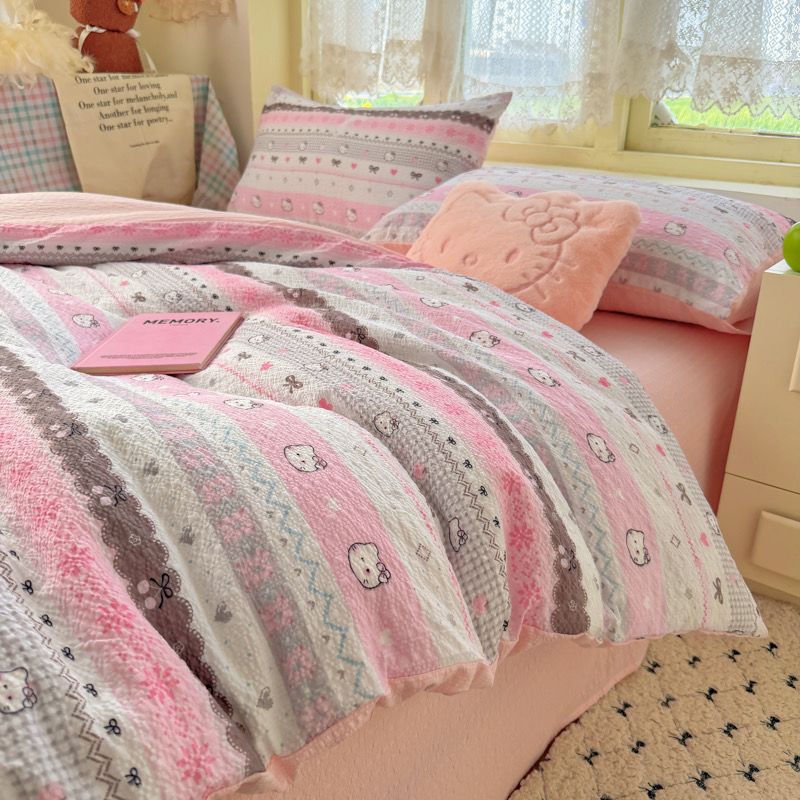 4Pcs PreCloud Linen | Set Đũi Xu Kem Style trẻ trung hiện đại | ID 4PCSPRECLOUD35