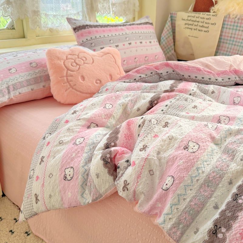 4Pcs PreCloud Linen | Set Đũi Xu Kem Style trẻ trung hiện đại | ID 4PCSPRECLOUD35