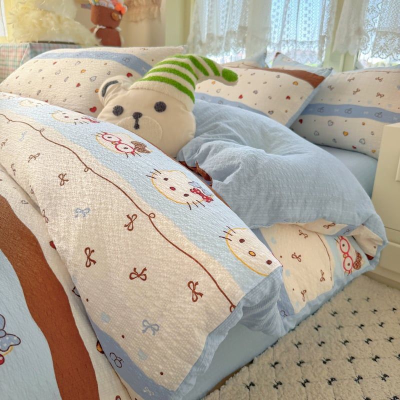 4Pcs PreCloud Linen | Set Đũi Xu Kem Style trẻ trung hiện đại | ID 4PCSPRECLOUD36