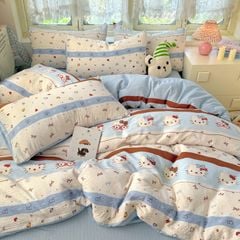 4Pcs PreCloud Linen | Set Đũi Xu Kem Style trẻ trung hiện đại | ID 4PCSPRECLOUD36
