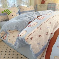 4Pcs PreCloud Linen | Set Đũi Xu Kem Style trẻ trung hiện đại | ID 4PCSPRECLOUD36