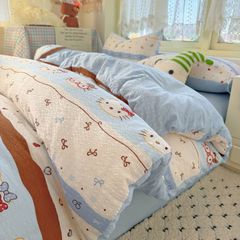 4Pcs PreCloud Linen | Set Đũi Xu Kem Style trẻ trung hiện đại | ID 4PCSPRECLOUD36