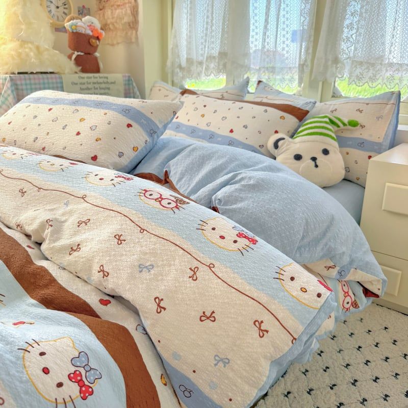 4Pcs PreCloud Linen | Set Đũi Xu Kem Style trẻ trung hiện đại | ID 4PCSPRECLOUD36