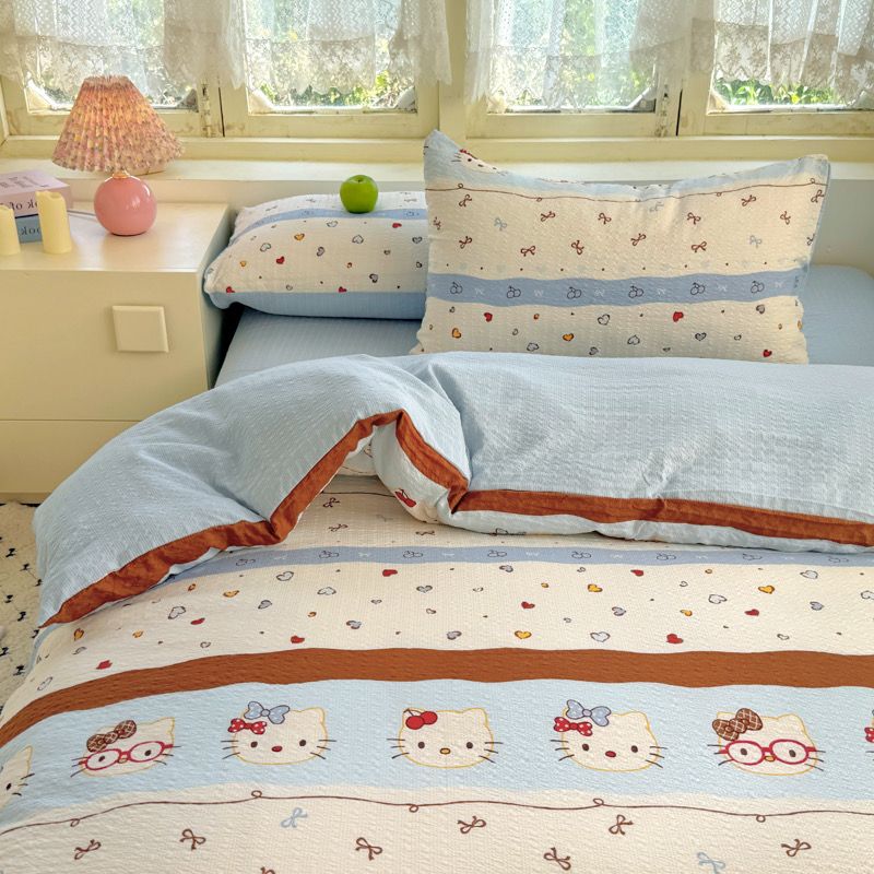 4Pcs PreCloud Linen | Set Đũi Xu Kem Style trẻ trung hiện đại | ID 4PCSPRECLOUD36