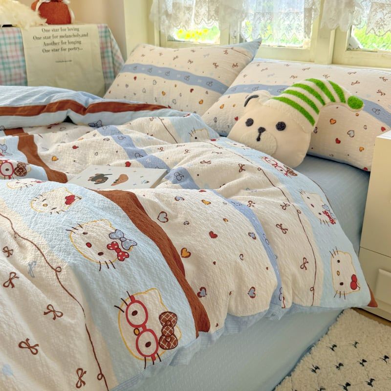 4Pcs PreCloud Linen | Set Đũi Xu Kem Style trẻ trung hiện đại | ID 4PCSPRECLOUD36