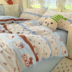 4Pcs PreCloud Linen | Set Đũi Xu Kem Style trẻ trung hiện đại | ID 4PCSPRECLOUD36