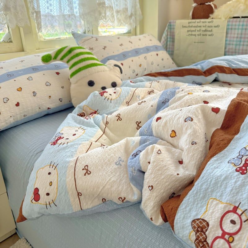 4Pcs PreCloud Linen | Set Đũi Xu Kem Style trẻ trung hiện đại | ID 4PCSPRECLOUD36