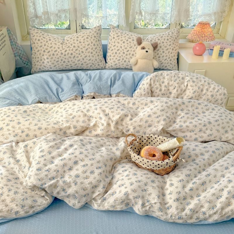 4Pcs PreCloud Linen | Set Đũi Xu Kem Style trẻ trung hiện đại | ID 4PCSPRECLOUD38