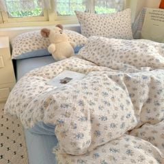 4Pcs PreCloud Linen | Set Đũi Xu Kem Style trẻ trung hiện đại | ID 4PCSPRECLOUD38