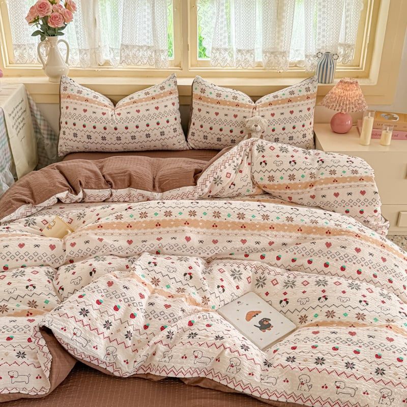 4Pcs PreCloud Linen | Set Đũi Xu Kem Style trẻ trung hiện đại | ID 4PCSPRECLOUD39