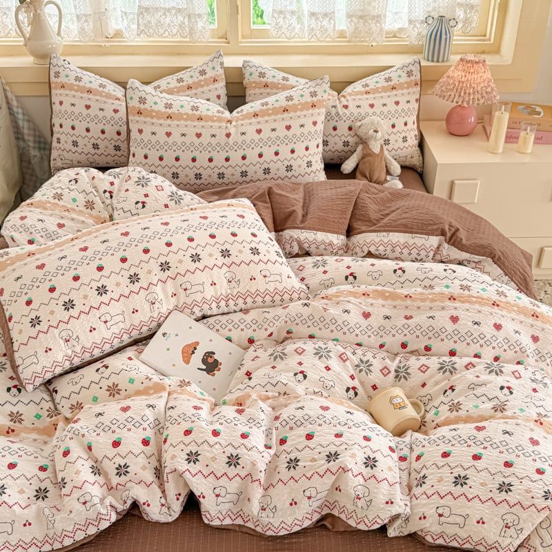 4Pcs PreCloud Linen | Set Đũi Xu Kem Style trẻ trung hiện đại | ID 4PCSPRECLOUD39