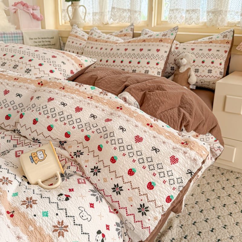 4Pcs PreCloud Linen | Set Đũi Xu Kem Style trẻ trung hiện đại | ID 4PCSPRECLOUD39