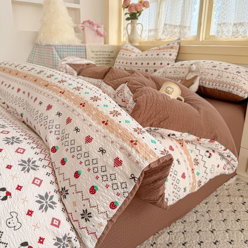 4Pcs PreCloud Linen | Set Đũi Xu Kem Style trẻ trung hiện đại | ID 4PCSPRECLOUD39