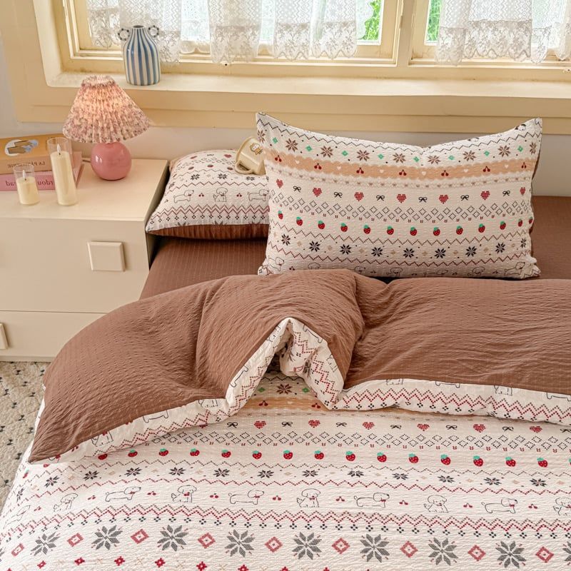 4Pcs PreCloud Linen | Set Đũi Xu Kem Style trẻ trung hiện đại | ID 4PCSPRECLOUD39