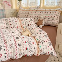 4Pcs PreCloud Linen | Set Đũi Xu Kem Style trẻ trung hiện đại | ID 4PCSPRECLOUD39