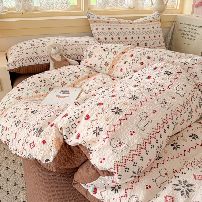4Pcs PreCloud Linen | Set Đũi Xu Kem Style trẻ trung hiện đại | ID 4PCSPRECLOUD39