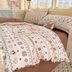 4Pcs PreCloud Linen | Set Đũi Xu Kem Style trẻ trung hiện đại | ID 4PCSPRECLOUD39