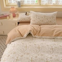 4Pcs PreCloud Linen | Set Đũi Xu Kem Style trẻ trung hiện đại | ID 4PCSPRECLOUD40