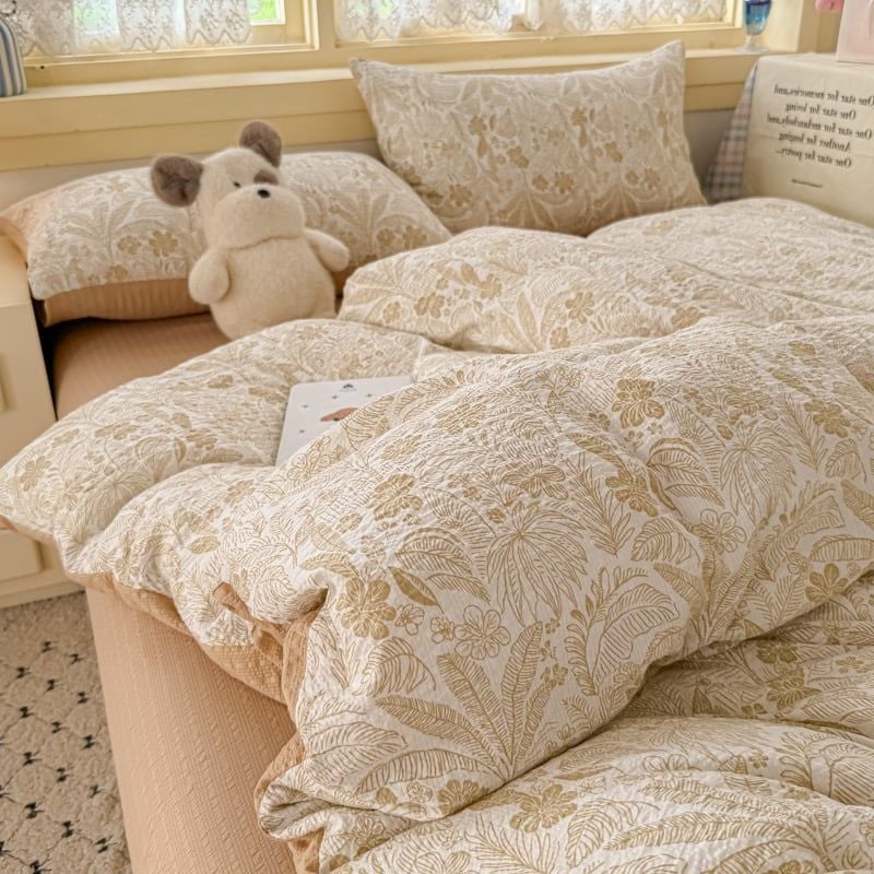 4Pcs PreCloud Linen | Set Đũi Xu Kem Style trẻ trung hiện đại | ID 4PCSPRECLOUD40