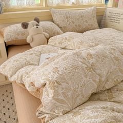 4Pcs PreCloud Linen | Set Đũi Xu Kem Style trẻ trung hiện đại | ID 4PCSPRECLOUD40