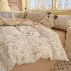 4Pcs PreCloud Linen | Set Đũi Xu Kem Style trẻ trung hiện đại | ID 4PCSPRECLOUD40