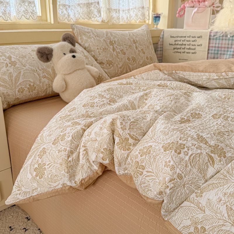 4Pcs PreCloud Linen | Set Đũi Xu Kem Style trẻ trung hiện đại | ID 4PCSPRECLOUD40