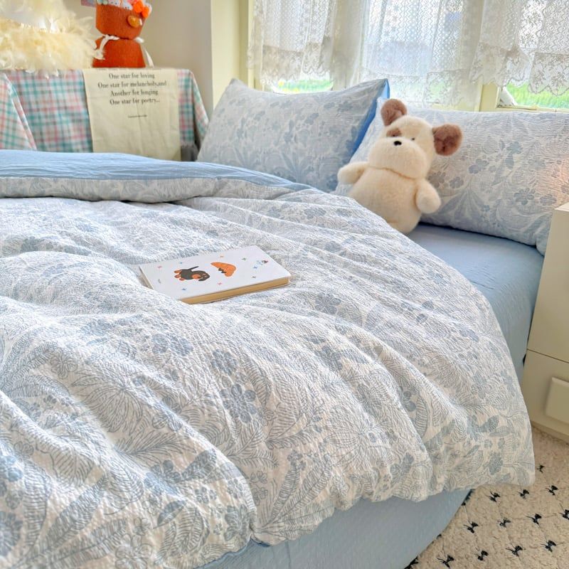4Pcs PreCloud Linen | Set Đũi Xu Kem Style trẻ trung hiện đại | ID 4PCSPRECLOUD41