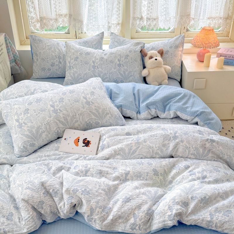 4Pcs PreCloud Linen | Set Đũi Xu Kem Style trẻ trung hiện đại | ID 4PCSPRECLOUD41