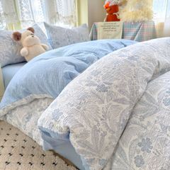4Pcs PreCloud Linen | Set Đũi Xu Kem Style trẻ trung hiện đại | ID 4PCSPRECLOUD41