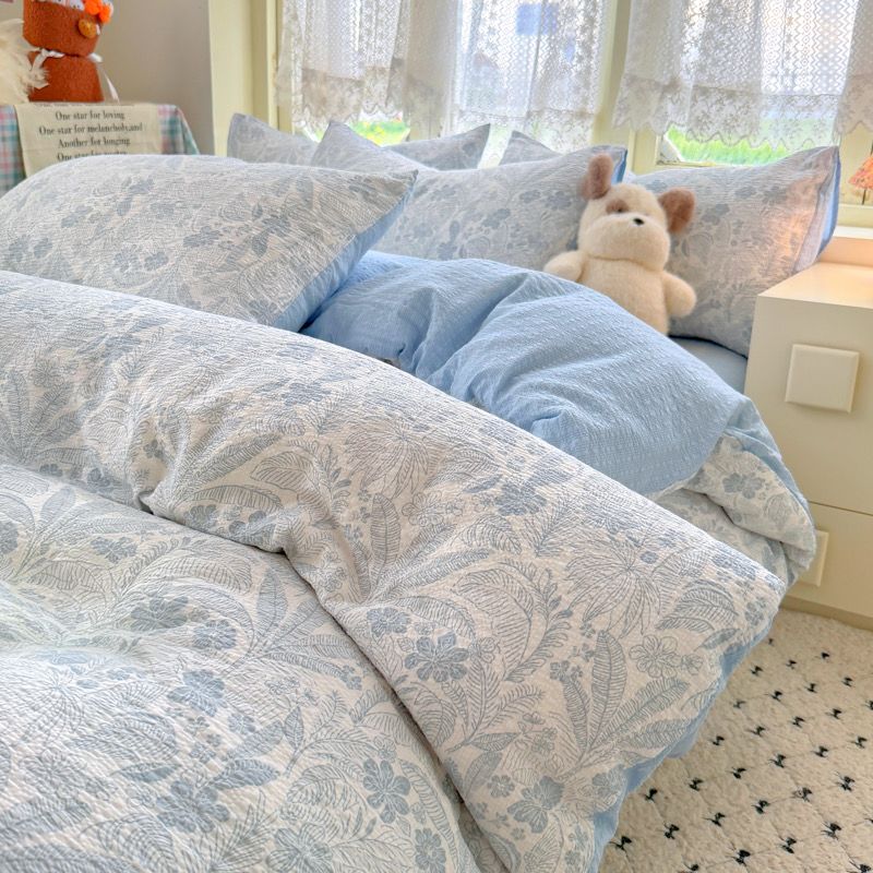 4Pcs PreCloud Linen | Set Đũi Xu Kem Style trẻ trung hiện đại | ID 4PCSPRECLOUD41