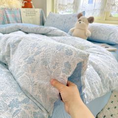 4Pcs PreCloud Linen | Set Đũi Xu Kem Style trẻ trung hiện đại | ID 4PCSPRECLOUD41