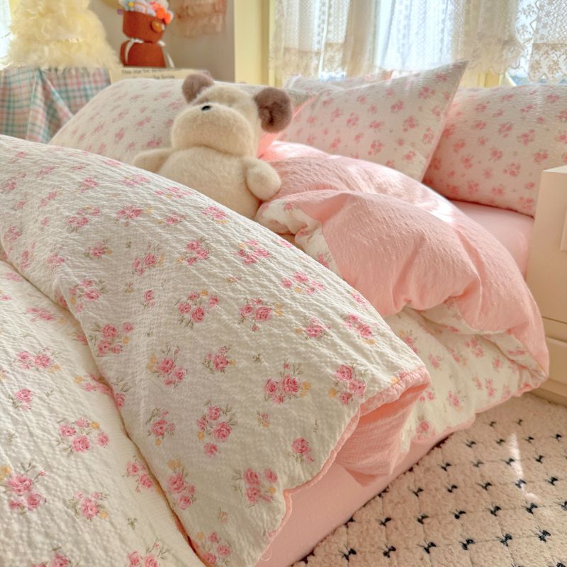 4Pcs PreCloud Linen | Set Đũi Xu Kem Style trẻ trung hiện đại | ID 4PCSPRECLOUD42