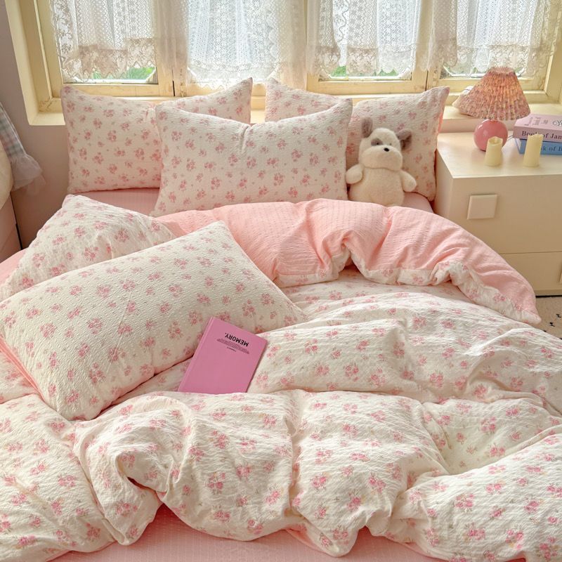 4Pcs PreCloud Linen | Set Đũi Xu Kem Style trẻ trung hiện đại | ID 4PCSPRECLOUD42