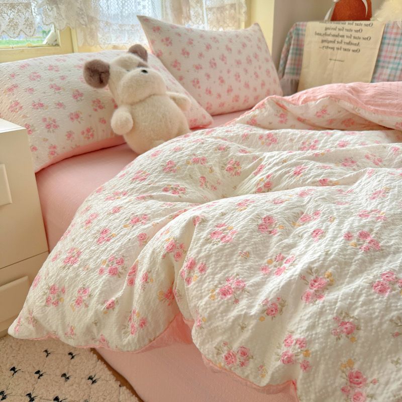 4Pcs PreCloud Linen | Set Đũi Xu Kem Style trẻ trung hiện đại | ID 4PCSPRECLOUD42