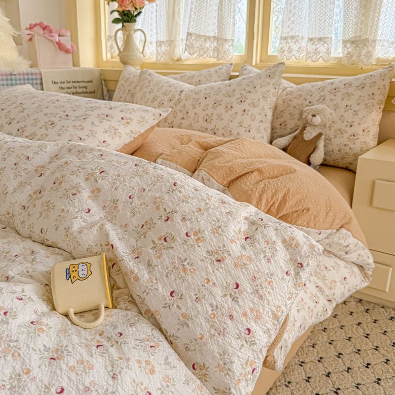 4Pcs PreCloud Linen | Set Đũi Xu Kem Style trẻ trung hiện đại | ID 4PCSPRECLOUD43