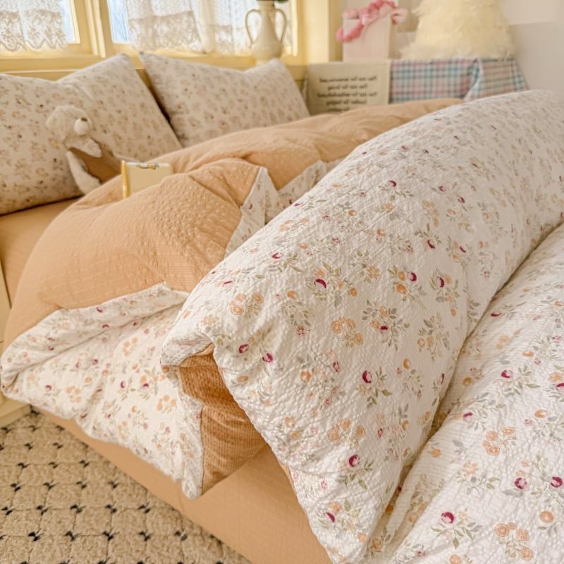 4Pcs PreCloud Linen | Set Đũi Xu Kem Style trẻ trung hiện đại | ID 4PCSPRECLOUD43