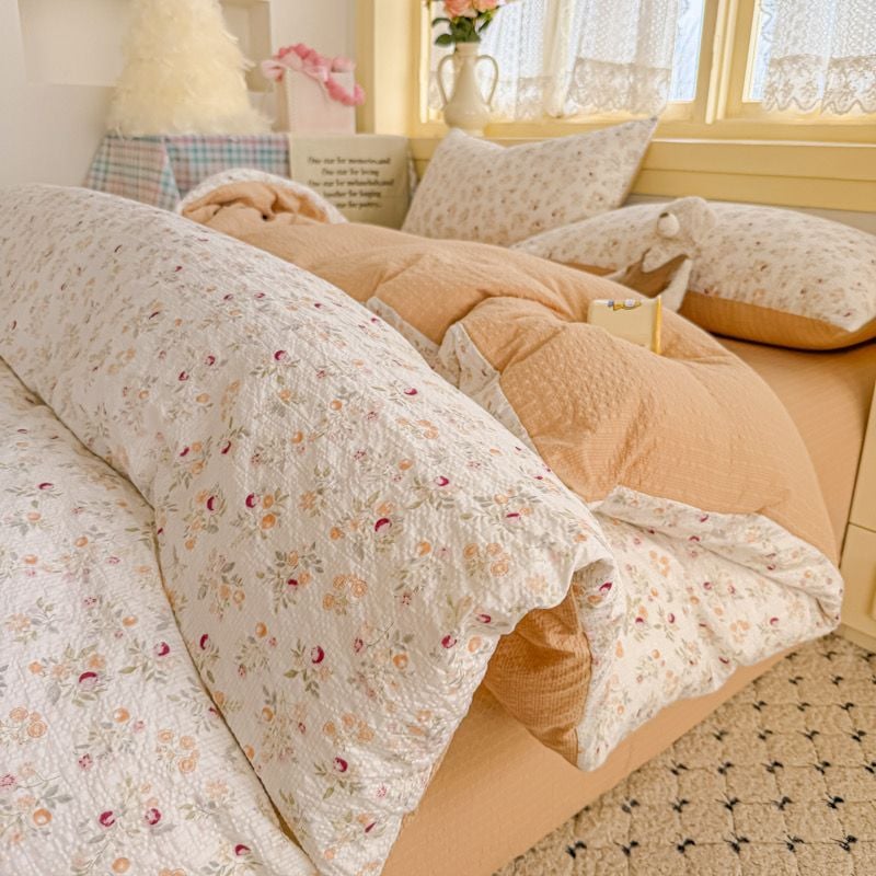 4Pcs PreCloud Linen | Set Đũi Xu Kem Style trẻ trung hiện đại | ID 4PCSPRECLOUD43