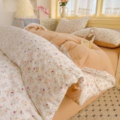 4Pcs PreCloud Linen | Set Đũi Xu Kem Style trẻ trung hiện đại | ID 4PCSPRECLOUD43