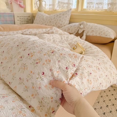 4Pcs PreCloud Linen | Set Đũi Xu Kem Style trẻ trung hiện đại | ID 4PCSPRECLOUD43