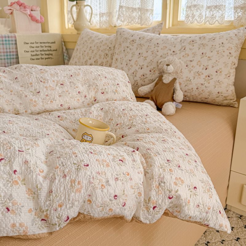 4Pcs PreCloud Linen | Set Đũi Xu Kem Style trẻ trung hiện đại | ID 4PCSPRECLOUD43