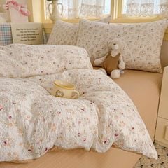 4Pcs PreCloud Linen | Set Đũi Xu Kem Style trẻ trung hiện đại | ID 4PCSPRECLOUD43