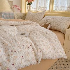 4Pcs PreCloud Linen | Set Đũi Xu Kem Style trẻ trung hiện đại | ID 4PCSPRECLOUD43