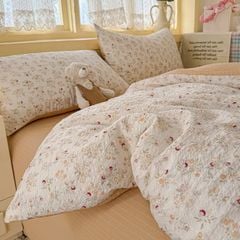 4Pcs PreCloud Linen | Set Đũi Xu Kem Style trẻ trung hiện đại | ID 4PCSPRECLOUD43